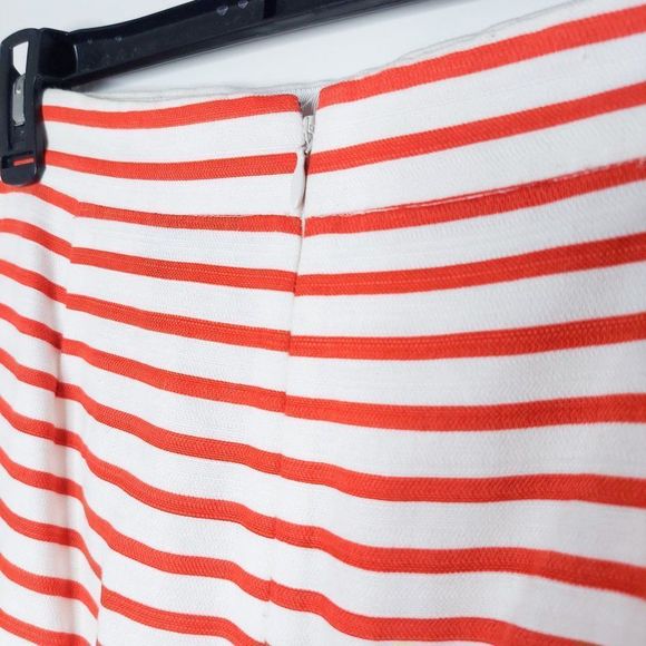 J Crew The Pencil Skirt Red and Cream Striped Size 4 - Picture 3 of 6